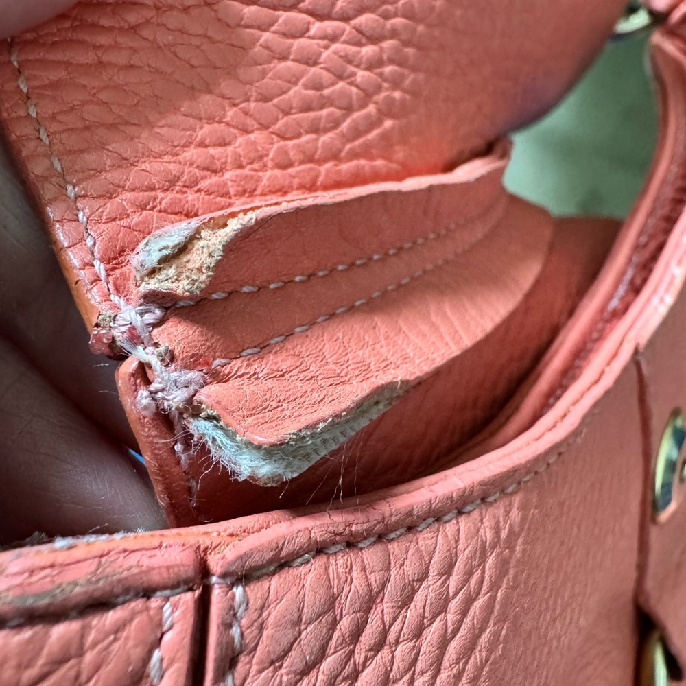 Furla Coral Leather Buckle Hobo Shoulder Bag. 9.5” by 7” by 0.5” - Picture 12 of 12